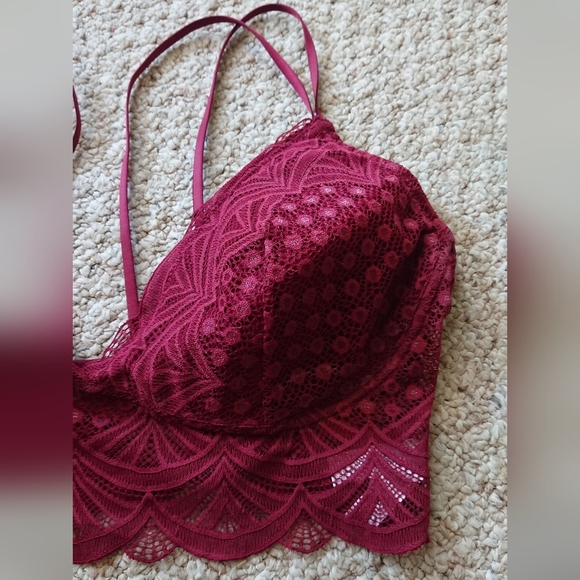 Auden Elegant Lace Bralette in Burgundy size XL - Picture 6 of 12